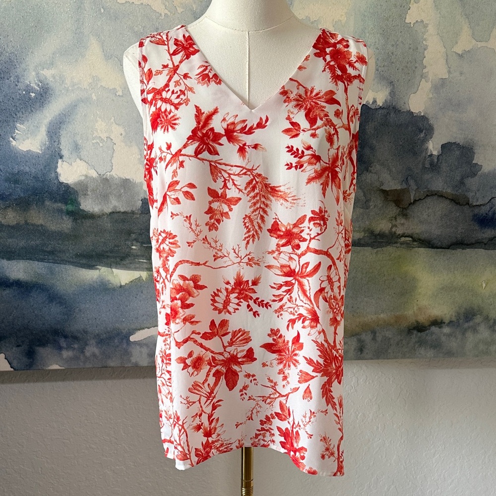 Violet & Claire M White Camisole with Orange  Floral Print